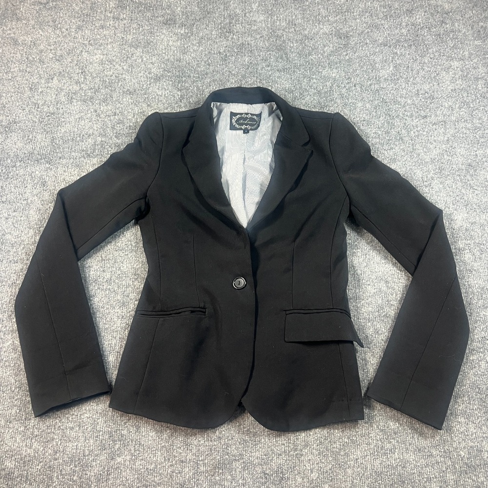 Ambiance Apparel Blazer Jacket Womens Small Black Fitted Stretch Business Formal